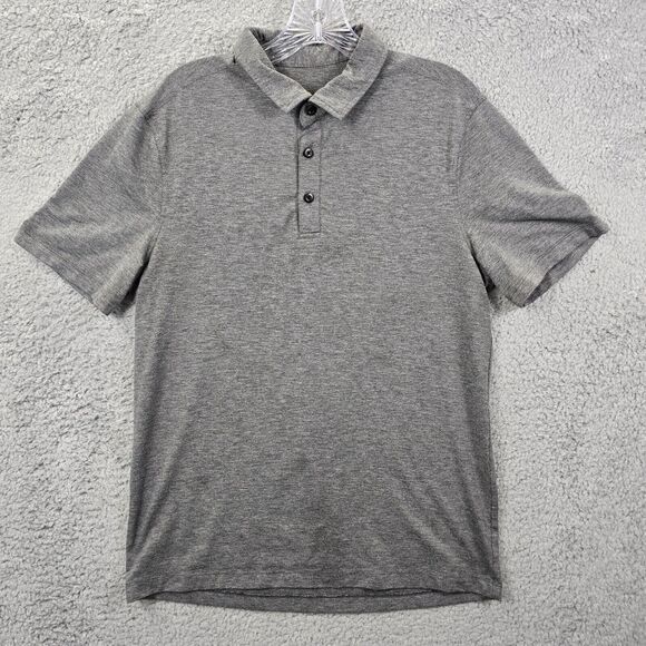 Lululemon Athletica Men's Gray Polo Shirt Short Sleeve Size M - Picture 1 of 9
